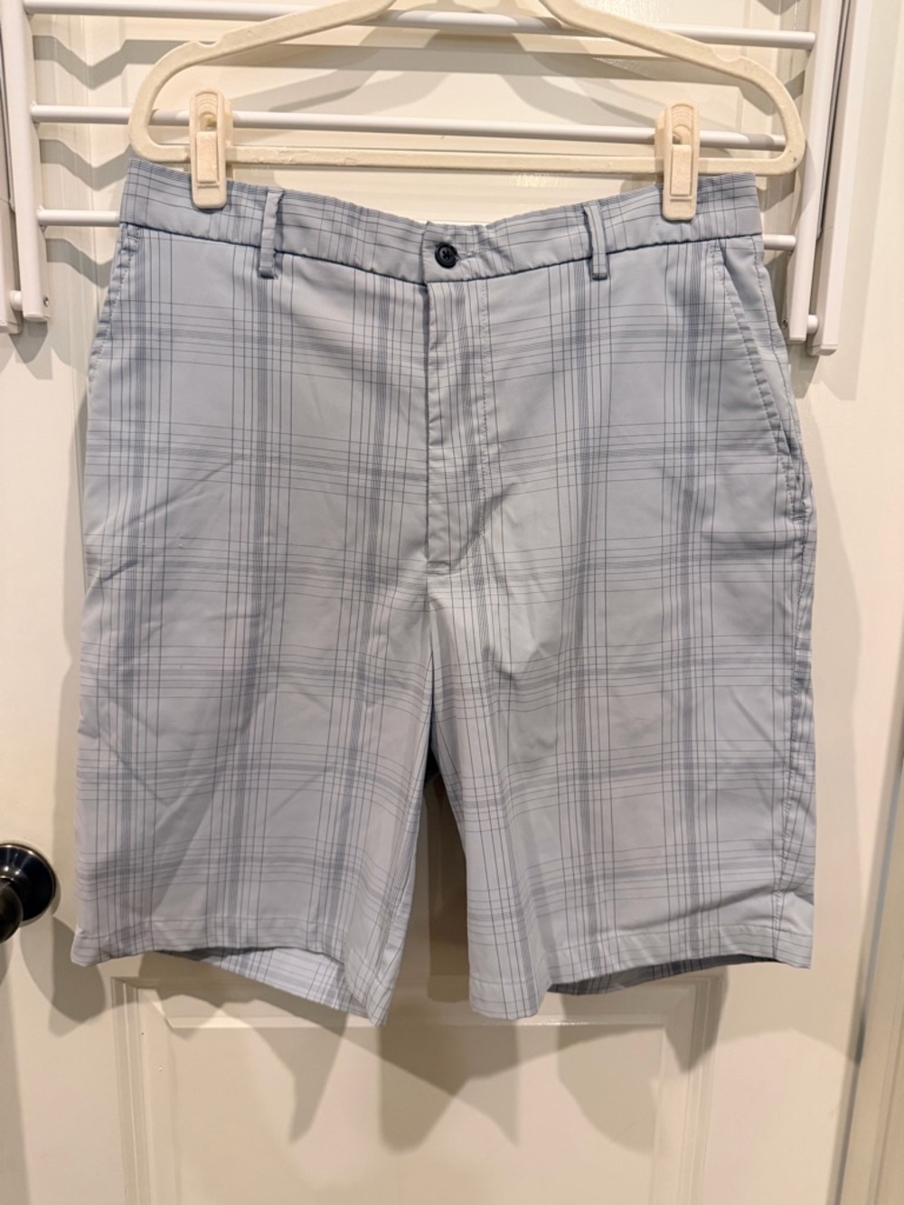 Slazenger Light Gray Plaid Athletic Shorts
